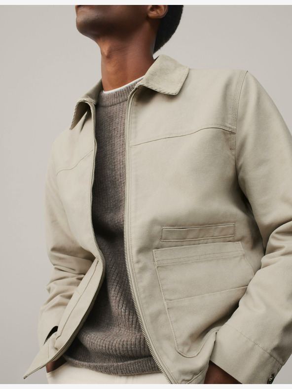 Marks & Spencer Plátenná bunda Harrington, vysoká bavlna Marks & Spencer béžová