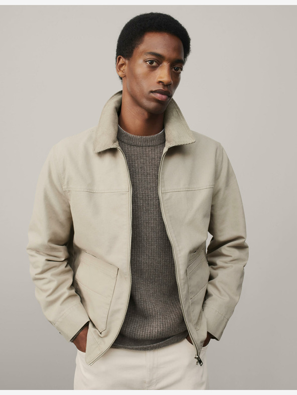 Marks & Spencer Plátenná bunda Harrington, vysoká bavlna Marks & Spencer béžová