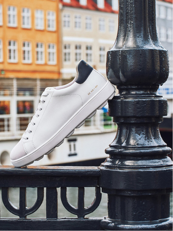 Geox Biele pánske tenisky Geox Spherica Ecub-1