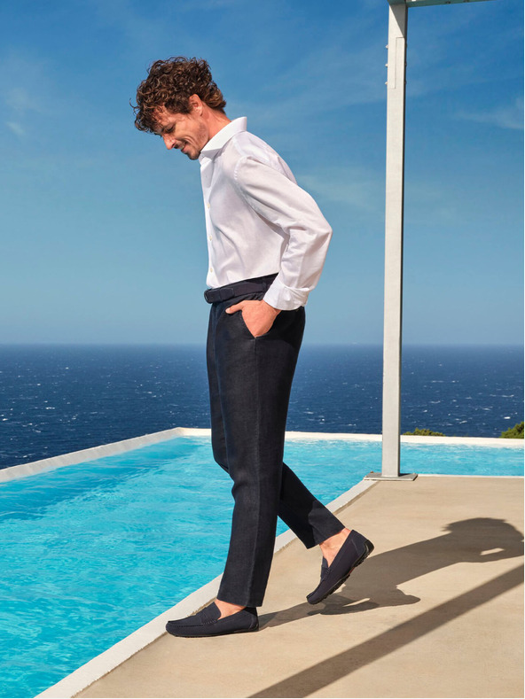 Geox Tmavomodré pánske mokasíny Geox Kosmopolis + Grip