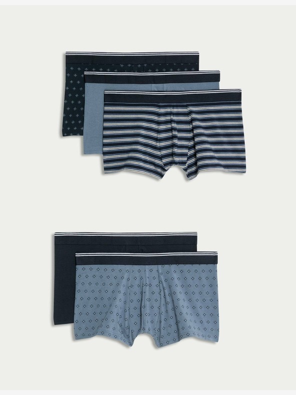 Marks & Spencer Cool & Fresh™ nohavičky s rôznymi vzormi, 5 balení Marks & Spencer modré