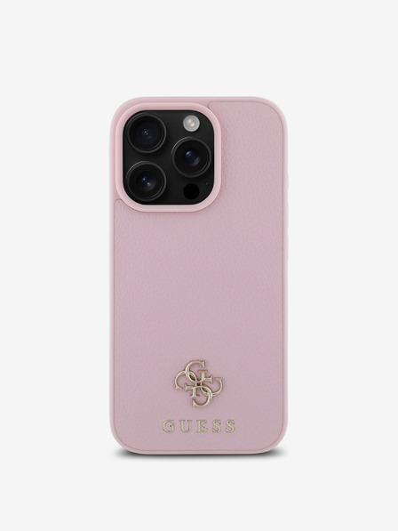 Guess Guess PU Grained 4G Small Metal Logo MagSafe zadný kryt pre iPhone 16 Pro Max ružový