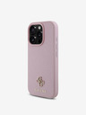 Guess Guess PU Grained 4G Small Metal Logo MagSafe zadný kryt pre iPhone 16 Pro Max ružový