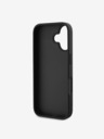 Guess Guess PU 4G štrasový zadný kryt s kovovým logom pre iPhone 16 čierny