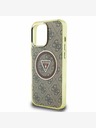 Guess Guess IML 4G Glitter and Triangle Logo MagSafe zadný kryt pre iPhone 16 Pro Max hnedý
