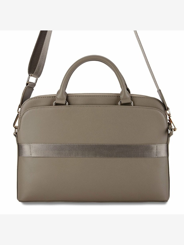 Guess Guess PU Grained Triangle Logo Notebook Bag 15/16" Brown