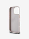 Guess Guess PU 4G štrasový zadný kryt s kovovým logom pre iPhone 16 Pro Max ružový