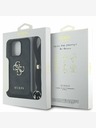 Guess Guess PU 4G Metal Logo Crossbody Strap Back Cover pre iPhone 16 Pro Max Black