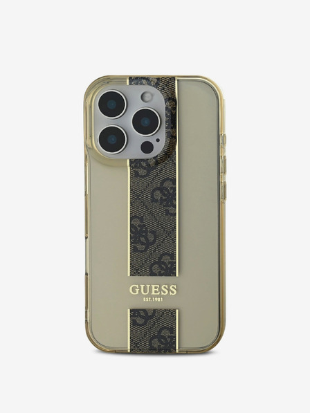 Guess Guess IML Middle 4G Stripe Zadný kryt pre iPhone 16 Pro Max Brown