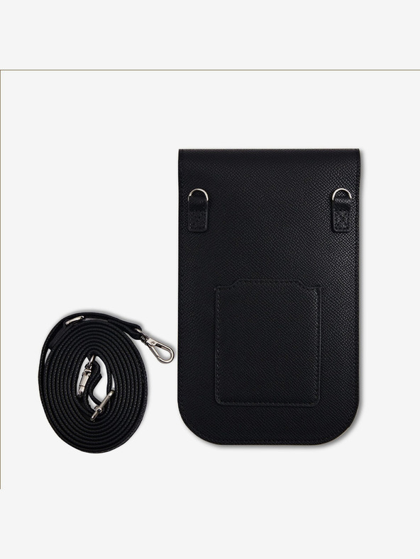 Guess Guess PU Grained Triangle Logo taška na telefón čierna