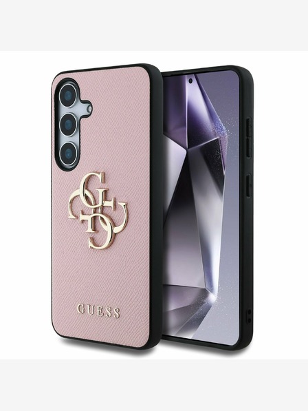 Guess Guess PU Grained 4G Metal Logo Back Cover pre Samsung Galaxy S25+ Pink