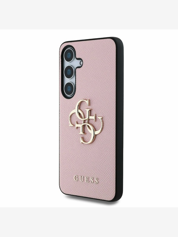 Guess Guess PU Grained 4G Metal Logo Back Cover pre Samsung Galaxy S25+ Pink