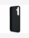 Guess Guess PU pevný zadný kryt s kovovým logom 4G s trblietkami pre Samsung Galaxy S25 čierny