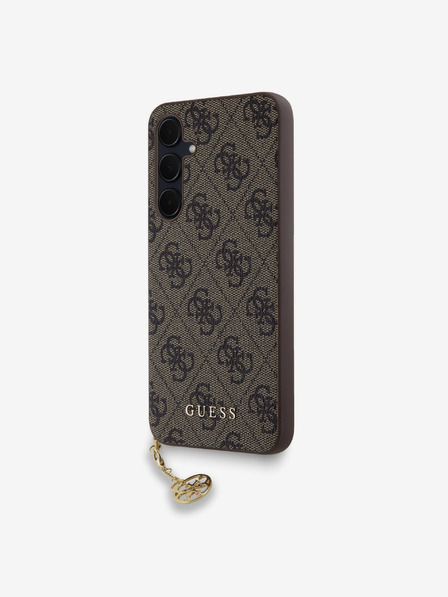 Guess Guess 4G Charm zadný kryt pre Samsung Galaxy A35 5G hnedý