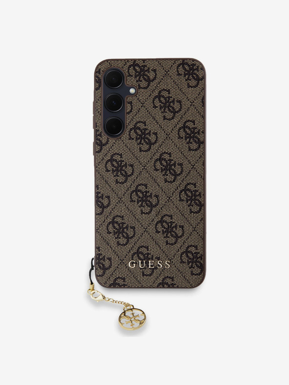Guess Guess 4G Charm zadný kryt pre Samsung Galaxy A35 5G hnedý