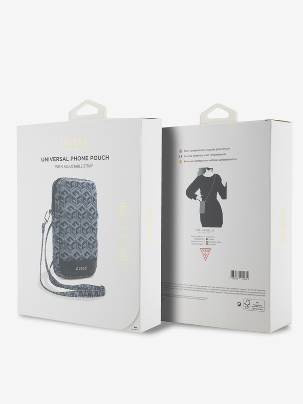Guess Guess PU G Cube taška na telefón so zipsom čierna
