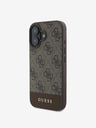 Guess Zadný kryt Guess PU 4G Stripe pre iPhone 16 Brown