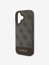 Guess Zadný kryt Guess PU 4G Stripe pre iPhone 16 Brown