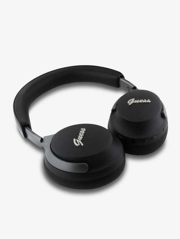 Guess Guess PU kožené bezdrôtové slúchadlá s logom ANC/ENC čierne