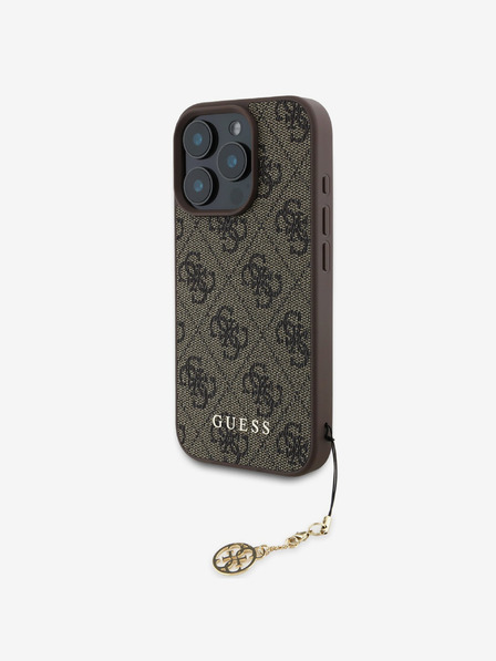 Guess Guess 4G Charm zadný kryt pre iPhone 16 Pro Tone on Tone hnedý