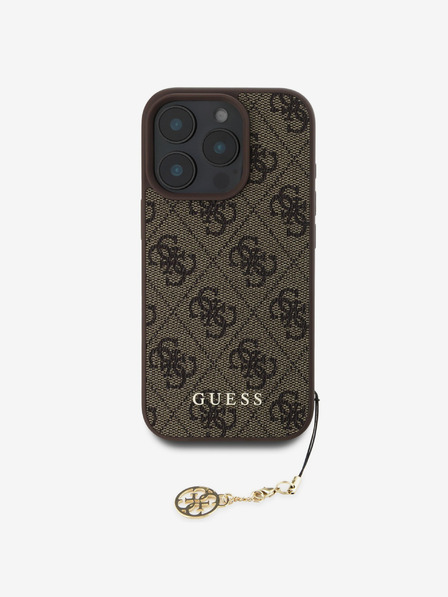 Guess Guess 4G Charm zadný kryt pre iPhone 16 Pro Tone on Tone hnedý