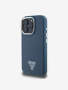 Guess Guess PU Grained Triangle Logo zadný kryt pre iPhone 16 Pro Max Blue