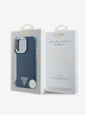 Guess Guess PU Grained Triangle Logo zadný kryt pre iPhone 16 Pro Max Blue