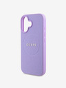 Guess Guess PU zrnité klasické logo MagSafe zadný kryt pre iPhone 16 fialový