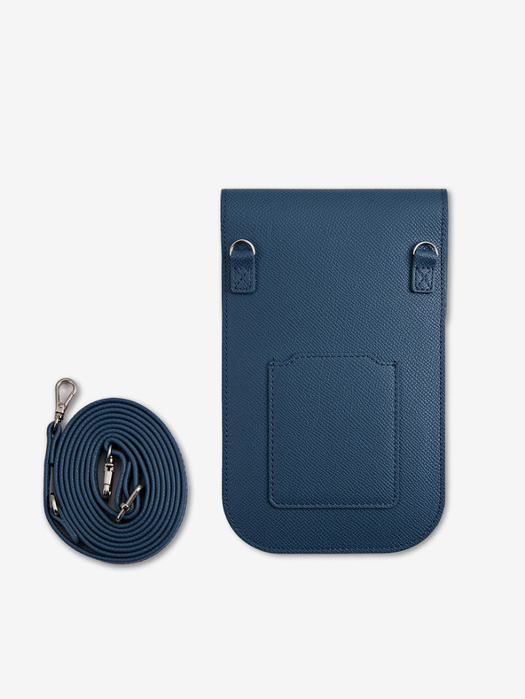 Guess Guess PU zrnité trojuholníkové logo na telefón modré