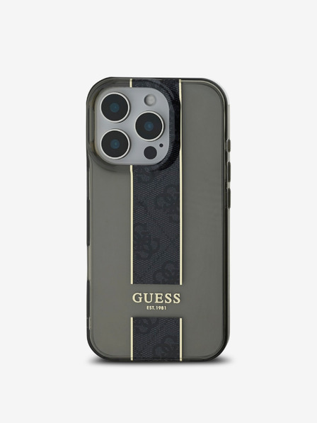 Guess Guess IML Middle 4G Stripe zadný kryt pre iPhone 16 Pro Max čierny