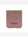 Guess PC/TPU Glitter Flakes Metal Logo Zadní Kryt pro Samsung Galaxy Z Flip 5 Pink Obal na telefón