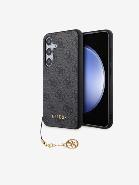 Guess Guess 4G Charm zadný kryt pre Samsung Galaxy S24 sivý