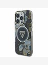Guess Guess IML Glitter Magnolia and Triangle Logo MagSafe zadný kryt pre iPhone 16 Pro čierny