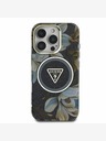 Guess Guess IML Glitter Magnolia and Triangle Logo MagSafe zadný kryt pre iPhone 16 Pro čierny
