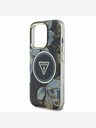 Guess Guess IML Glitter Magnolia and Triangle Logo MagSafe zadný kryt pre iPhone 16 Pro čierny