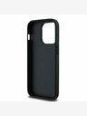 Guess Guess PU zrnitý 4G kovový zadný kryt s logom pre iPhone 13 Pro čierny