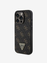 Guess Guess PU kožený zadný kryt 4G Triangle Metal Logo pre iPhone 16 Pro Max Black