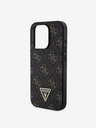 Guess Guess PU kožený zadný kryt 4G Triangle Metal Logo pre iPhone 16 Pro Max Black