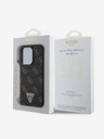 Guess Guess PU kožený zadný kryt 4G Triangle Metal Logo pre iPhone 16 Pro Max Black