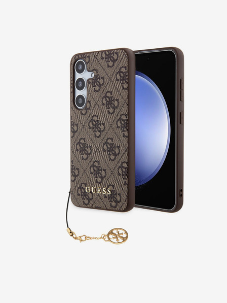 Guess Guess 4G Charm Zadný kryt pre Samsung Galaxy S24 Brown