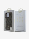 Guess Guess PU 4G Malý zadný kryt s kovovým logom MagSafe pre iPhone 16 Pro Max Brown