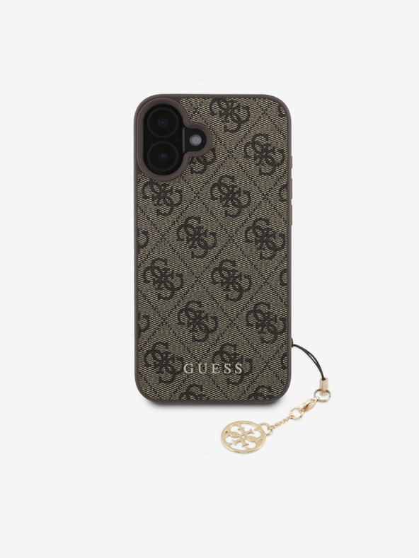 Guess Guess 4G Charm zadný kryt pre iPhone 16 Plus Tone on Tone hnedý