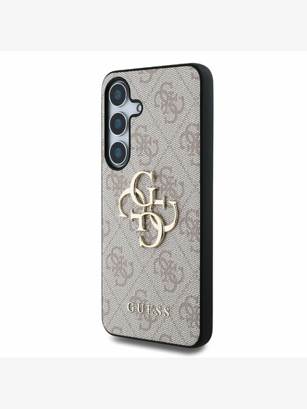 Guess Guess PU 4G kovové logo zadný kryt pre Samsung Galaxy S25 ružový