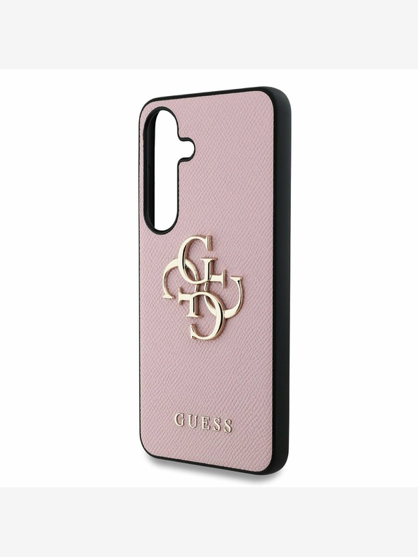 Guess Guess PU Grained 4G Metal Logo Back Cover pre Samsung Galaxy S25 Pink