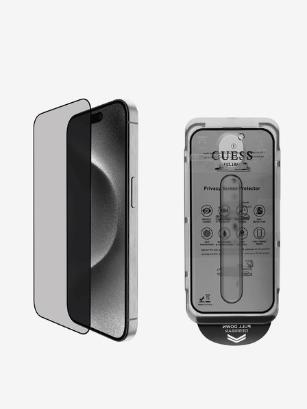Guess Tvrzené Sklo 2.5D PRIVACY pro iPhone 16 Pro Black Obal na telefón