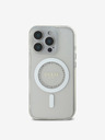 Guess Guess IML Prsteň s kamienkami MagSafe zadný kryt pre iPhone 16 Pro biely