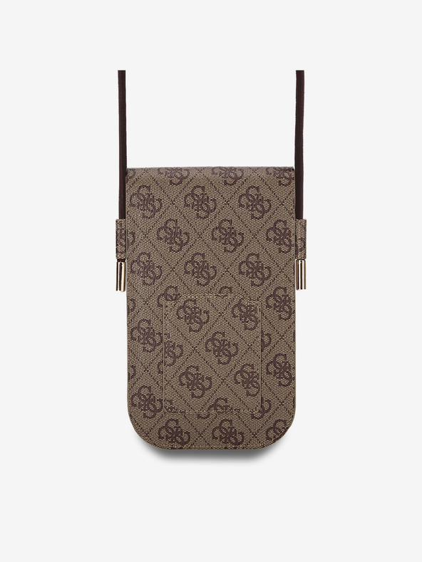 Guess Guess PU 4G taška na telefón s logom Big Love hnedá