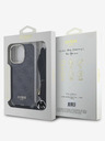 Guess Guess IML 4G Zadný kryt s potlačou krížového popruhu pre iPhone 16 Pro čierny