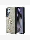 Guess Guess PU Pevný kovový zadný kryt 4G s lesklým logom pre Samsung Galaxy S25 Ultra zlatý