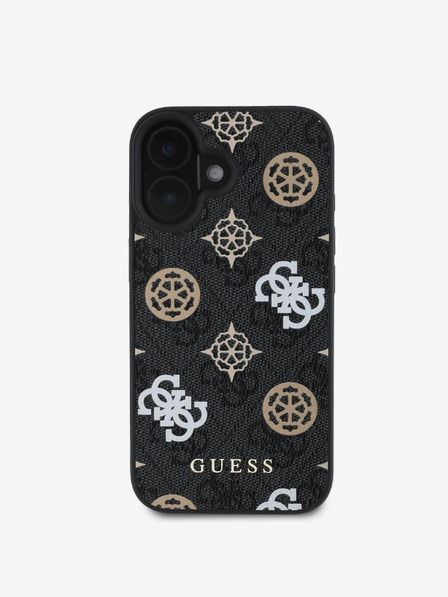 Guess Guess PU 4G Peony MagSafe zadný kryt pre iPhone 16 čierny